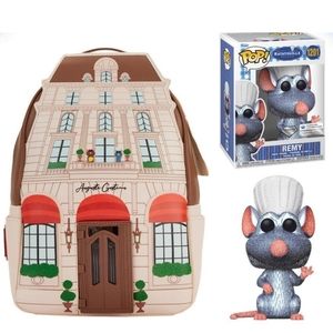 Loungefly Ratatouille Gusteau's Restaurant Mini Backpack & Remy Funko Pop LE3000